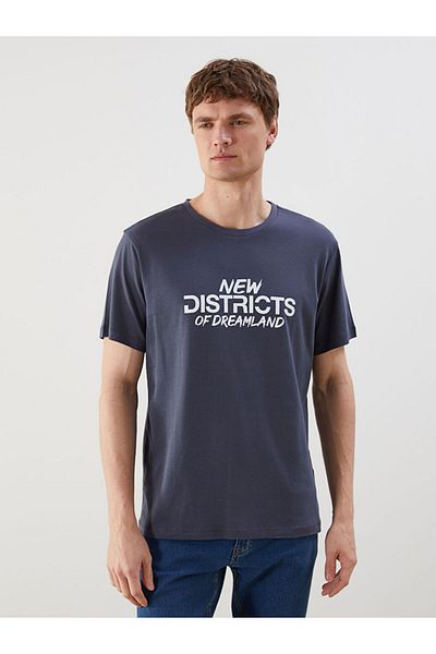 LC Waikiki New Season Crew Neck Short Sleeve Printed Combed Cotton Men's T-Shirt - S5Ku09Z8