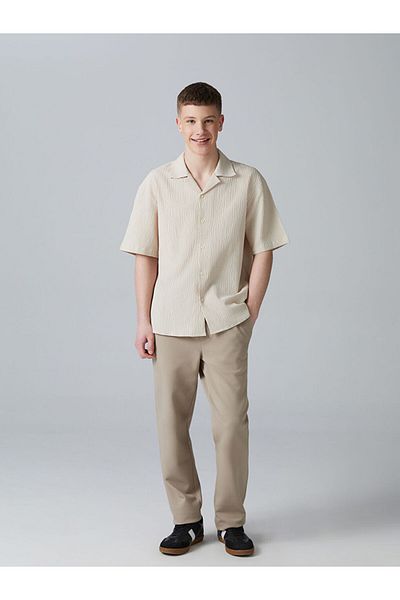 LC Waikiki Short Sleeve Textured Young Men's Shirt