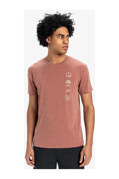 Quiksilver Quicksilver Coastal Run Ss Men's Henna Heather T-Shirt Eqykt04372-Cqnh