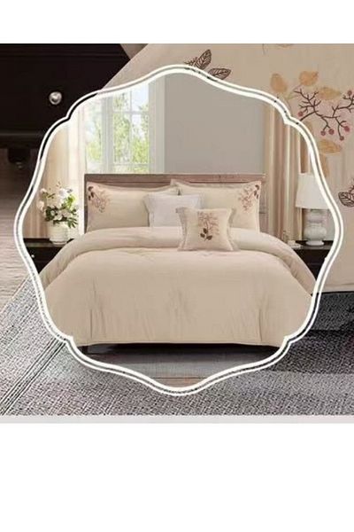 smart home Embroidered Single Duvet Set, Double Sided Comforter, 4 Piece Bedspread, 100% Microfiber