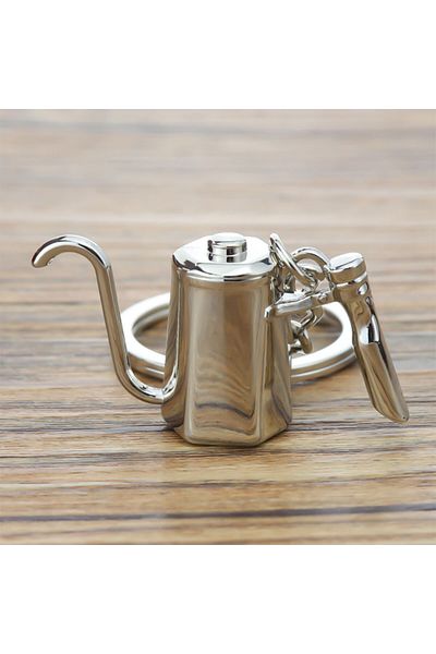 MIBRU Coffee keychain drip pot silver f-661
