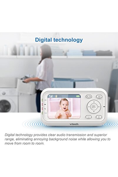 VTech Baby Baby Monitor VM3255, Hareketli Kamera, 2.8" LCD Ekran, Dijital Zoom, Gece Görüşü, İki Yönlü İletişim