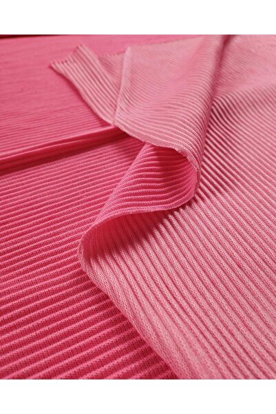 Kumaş Parça Pembe Renkte Pliseli Jarse (En 150 cm x Boy 190 cm)