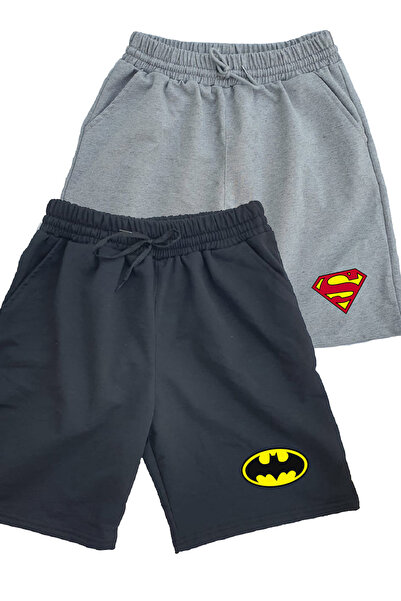 makiteks Crno-sive 2-dijelne Jednobojno muške standardne sportske šortseve Ba...