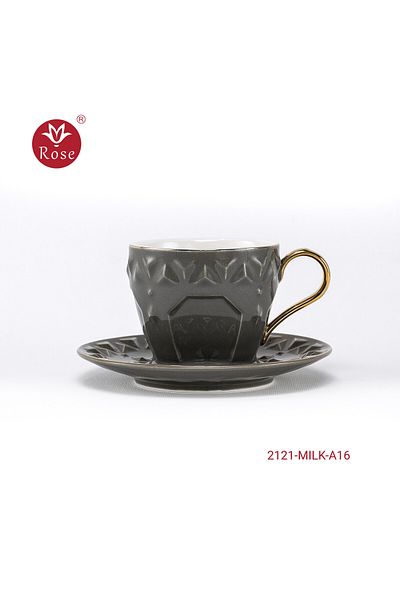 Rose CR-2121-12-Piece Porcelain Cup Set
