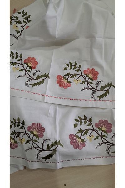 Papatyam Machine Work 2 Pieces Pillow (45X100) Lace/Vintage/Dowry/Engraving