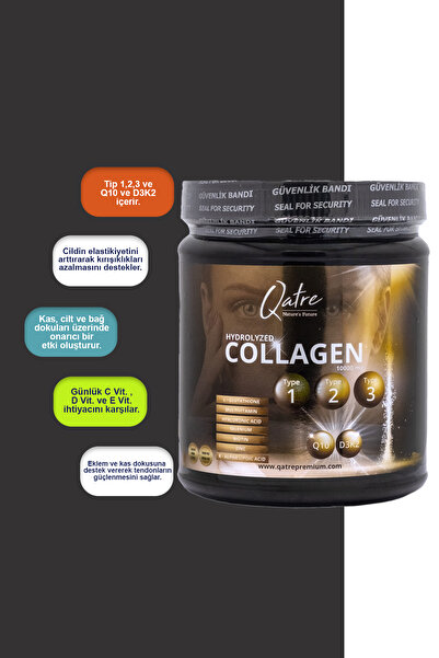 QATRE PREMIUM QATREPREMİUM HYDROLYZED COLLAGEN TİP1 TİP2 TİP3 Q10 VE D3K2