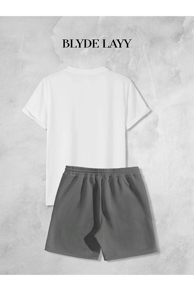 BLYDE LAYY Unisex Plain Unprinted Shorts-T-Shirt Set