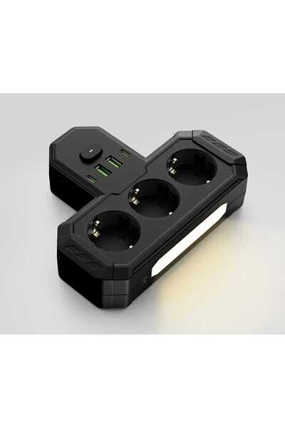 asc aksesuar USB'li 7'i 1 Arada Priz Takımı