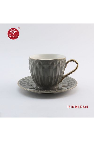 Rose CR-1818-12-Piece Porcelain Cup Set