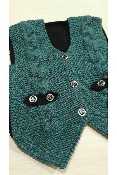 Papatyam Hand Knitted Baby Efe Vest Handcrafted Baby Kids Knit Vest/Efe Vest