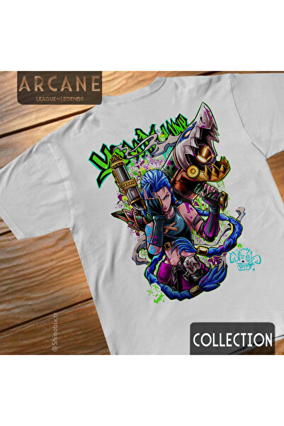 SHINOBIX Μπλουζάκι Υπερμεγέθους Μεγέθους Arcane Jinx  "Ήταν Εδώ "