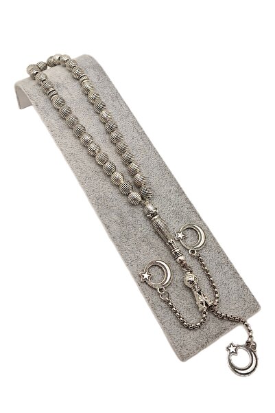 Han Ticarethane Tasbih din metal turnat sub presiune cu lanț și șnur argintiu