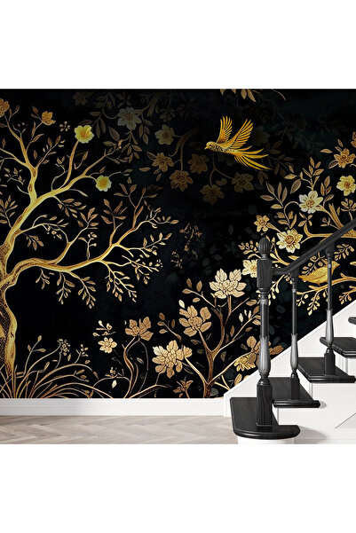 dreamwall Gold Varaklı Ağaç Duvar Kağıdı -Isı ve Ses Yalıtımı