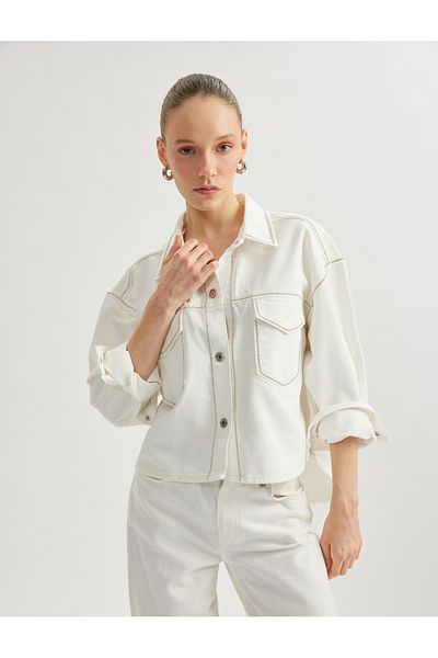Koton off-white Buttoned Denim Jacket