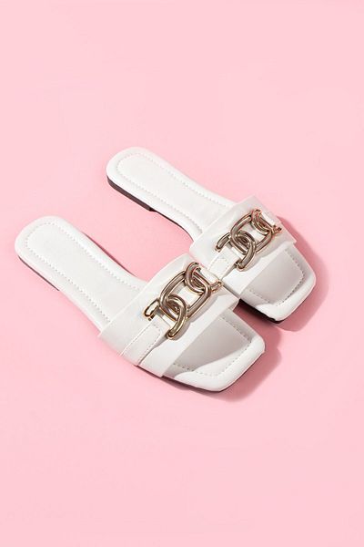 FUGA MODA Papuci Camila White Catarama Aur