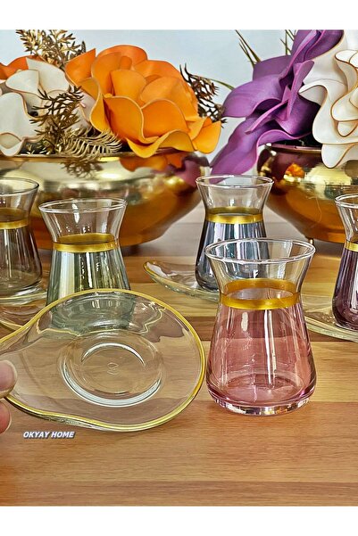 P&ORA PREMIUM KITCHEN PRODUCTS 6-Piece Almond Gilded Tea Set - Tea Set - Gift - Luxury