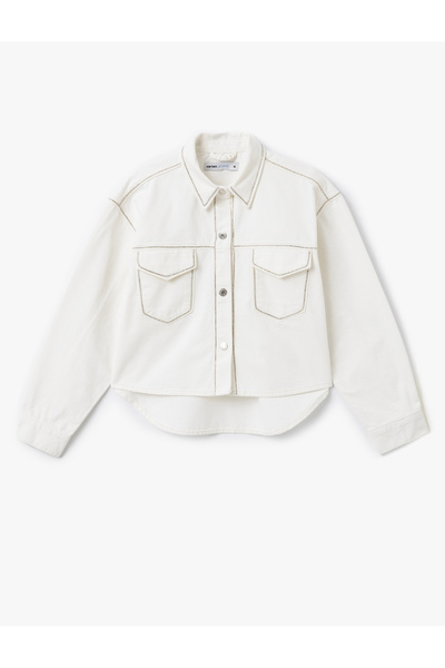 Koton off-white Buttoned Denim Jacket