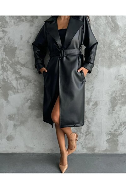 zoezoe DERİ ZRAMODEL KADIN TRENÇKOT