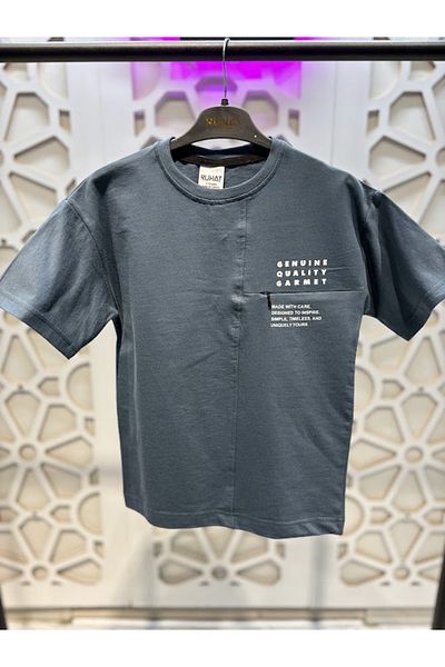 KUMRUNUN DÜNYASI Boys Short Sleeve Back Printed T-Shirt and Shorts 2 Piece Set