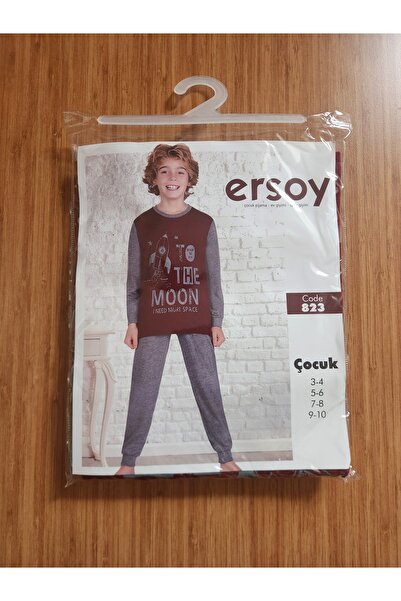 Ersoy Set de pijamale cu mâneci lungi pentru băieți de 7-8 ani