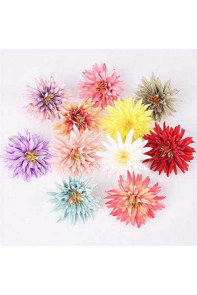 Choice 10pcs 08A GX06300 10Pcs Artificial Chrysanthemum Flower Heads Silk Fake Flowers for Wedding Marriage