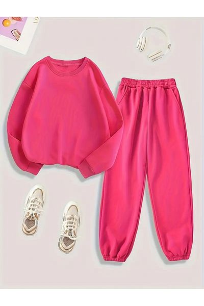 BRLKN Unisex Crew Neck Tracksuit Set 3 Thread Cotton New Season