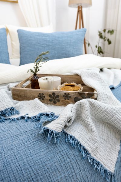 YASEMİNİNEVİ Muslin Bedspread Pique (200X230Cm) + 2 Pillowcases