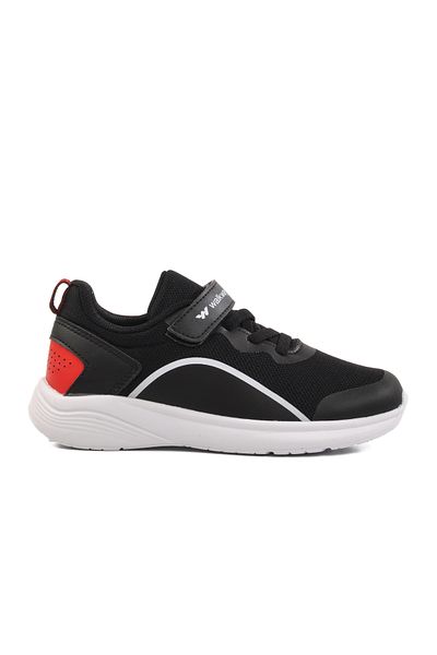 WALKWAY Black Mesh Velcro Lightweight Unisex Children's Sports Shoes Dera 640 F