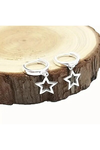 TakıConcept Yıldızlı Halka Küpe, Kadın Küpe, Yıldız Küpe