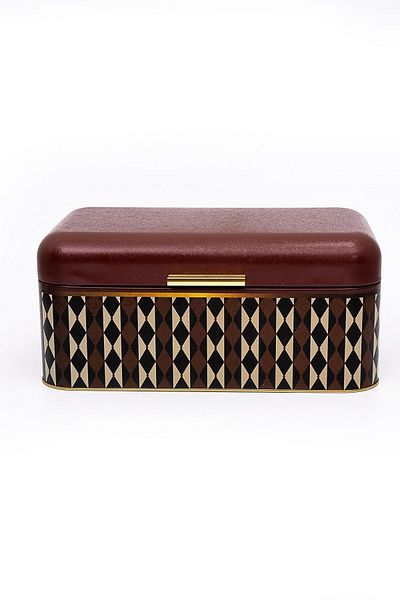 Hesaplı Kasa Festival Patterned Metal Bread Box, Bread Basket, Bread Bowl, 9 Lt