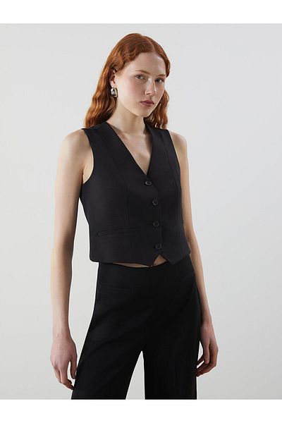 LC Waikiki New Season V-Neck Women's Classic Vest - S5La69Z8
