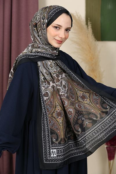 aldyoo Retro Ethnic Pattern Cotton Shawl, Black-And-White
