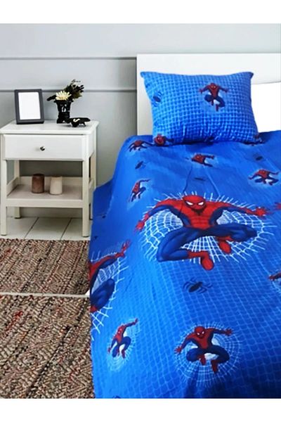 mihriban Set cuvertură de pilota pentru copii Spider Blue (Fără cearșaf)