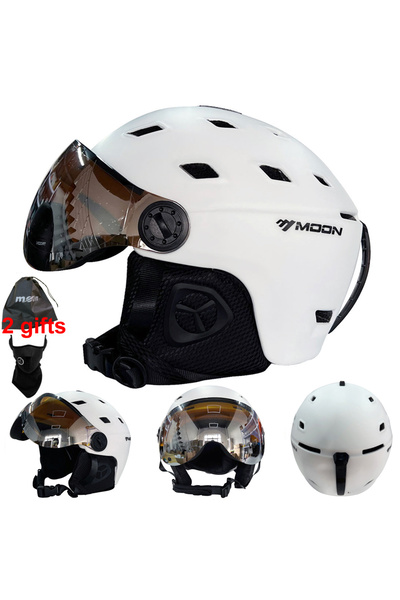 Choice خوذة تزلج من MOON White M، مصنوعة من البولي كربونات والبولي إيثيلين عا...