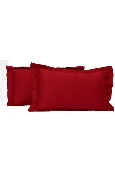 Kotonia Home Set of 2 Deluxe Satin Damask Pillowcases - 100% Cotton, 50x70 Cm, Red