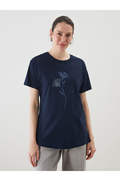 LC Waikiki RMZ GİYİM FARKIYA تي شيرت نسائي بياقة روبا مرصعة بالأحجار