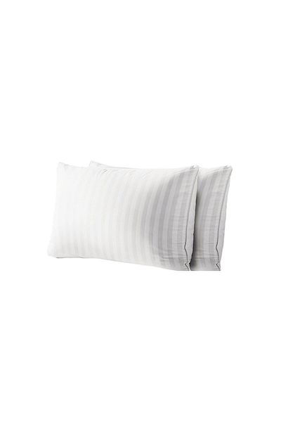 Kotonia Home Set of 25 Hotel Pillowcases, 100% Cotton, Damask With 2.5 Cm Stripes, White, 40x40 Cm