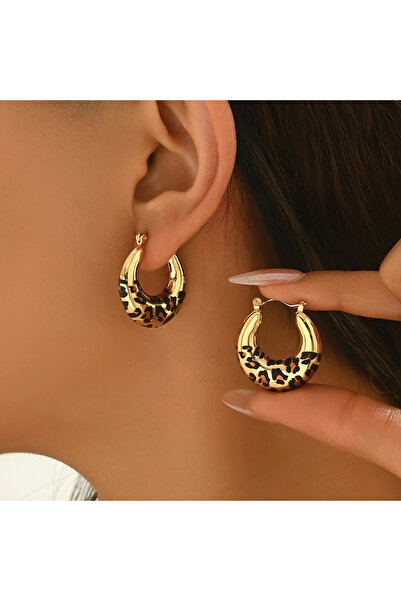 Redhead Leopar Mini Halka Küpe