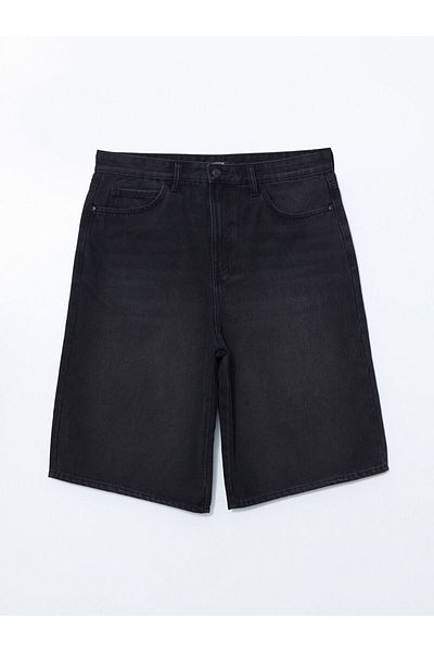 LC Waikiki Xside Black Comfortable Fit Men's Jean Shorts