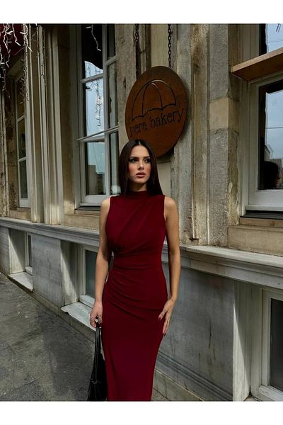 sportiness Drape Collar Lined Zippered Drawstring Slit Sandy Fabric Dress