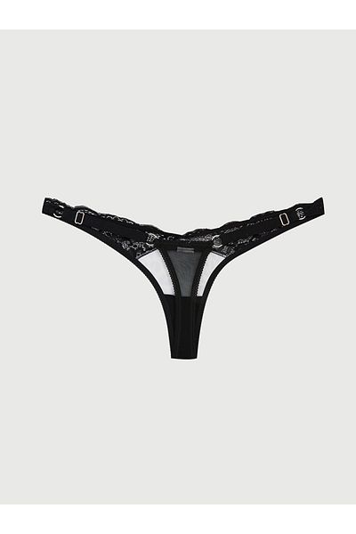 LC Waikiki Lcw Dream Black Leopard Patterned Fancy Thong Panties