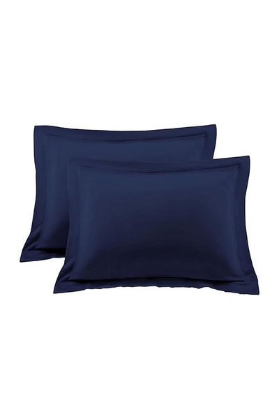 Kotonia Home Set 2 Fete De Perna Damasc Saten Delux - 100% Bumbac, 50x70 Cm, Bleumarin