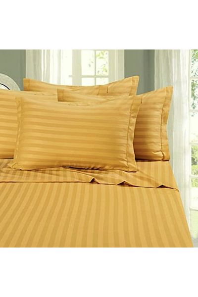 Kotonia Home Set 2 fete de perna Kotonia Home Deco - Damasc Saten - 100% bumbac, 40x40 cm, dungi 1 cm, Mustar