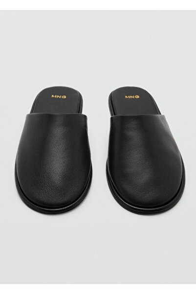 MANGO Woman Leather Shoes with Open Back