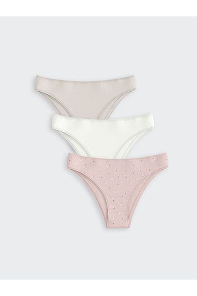 LC Waikiki Lcw Dream Pink Floral Brazilian Panties 3 Pack