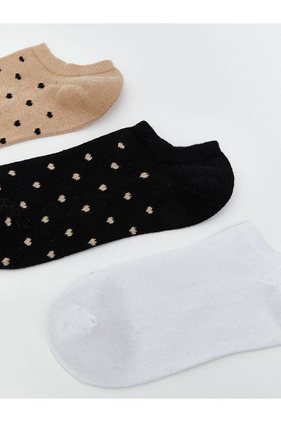 LC Waikiki Lcw Dream Gray Printed Women's Booties Socks 5-Pack