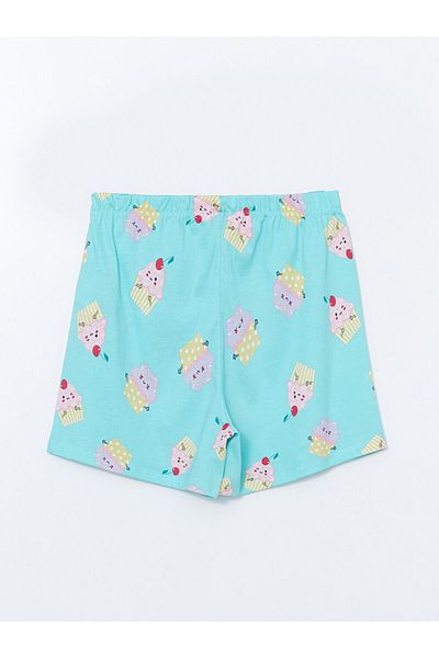LC Waikiki Lcw Young Turquoise Elastic Waist Patterned Women's Shorts Pajama Bottoms