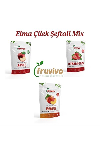 Fruvivo Freeze Dried Fruits Dondurularak Kurutulmuş, Elma, Çilek, Şeftali Mix...