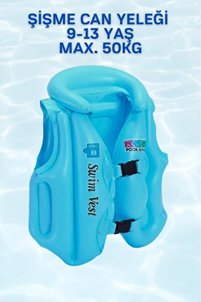 Janva 9-13 Yaş Çocuklar Için Şişme Havuz Ve Deniz Can Yeleği, Yüzme Öğrenme